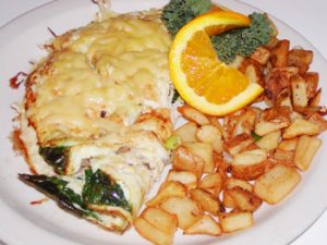 Chompie's Baja Omelet on the all-day breakfast menu
