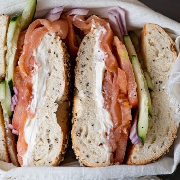 Chompie's Bagel and Lox with sustainably-sourced fish