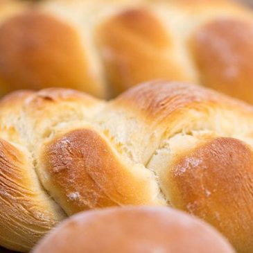 Challah bread made fresh in a bakery